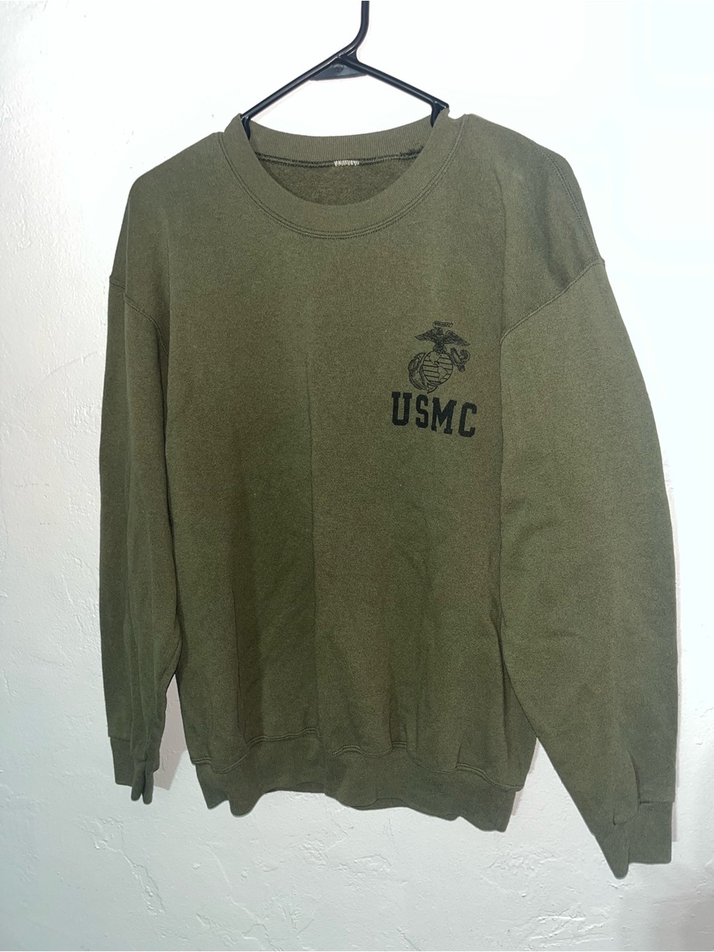 Authentic US Marines Genuine Military Issue Crew Neck Sweatshirt Pullover Emblem